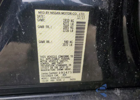 2014 Nissan Altima 2.5 from USA, damaged, VIN 1N4AL3AP6EC191475